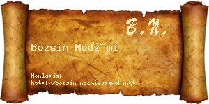 Bozsin Noémi névjegykártya